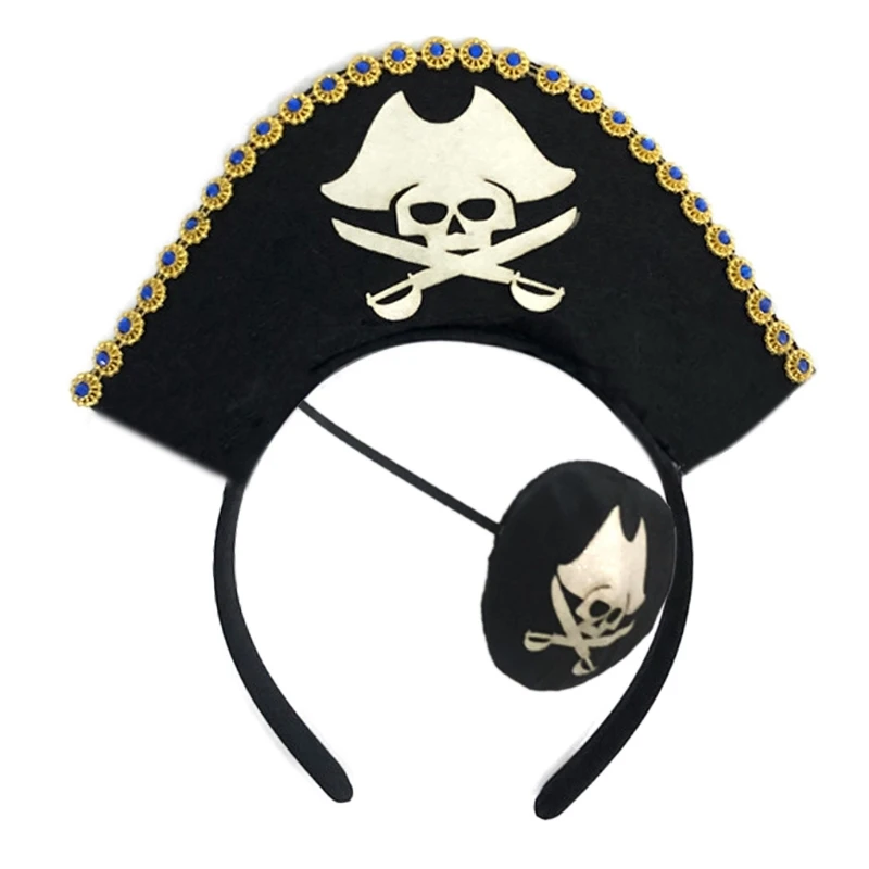 

Женская Пиратская повязка на голову, Мультяшные аксессуары для волос для вечеринки, аксессуары для волос с нашивкой на глаза, головная повя...