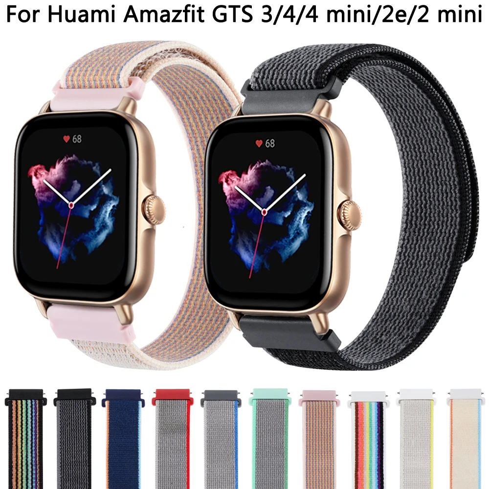 

Ремешок нейлоновый для Xiaomi Huami Amazfit GTS 3 2 4 2e, спортивный браслет для смарт-часов GTS2 GTS4 Mini Bip U 3 Pro S, 20 мм
