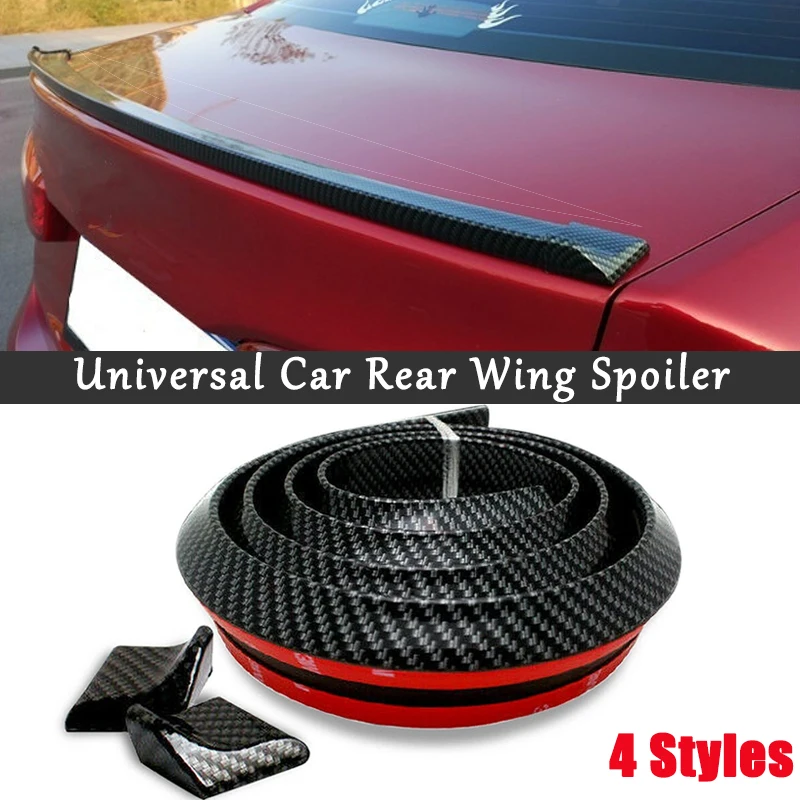 

Universal 1.5M Black Car Rear Wing Spoiler 5D Carbon Fiber Lip Trim Sticker Auto s Trunk Cars Accessories