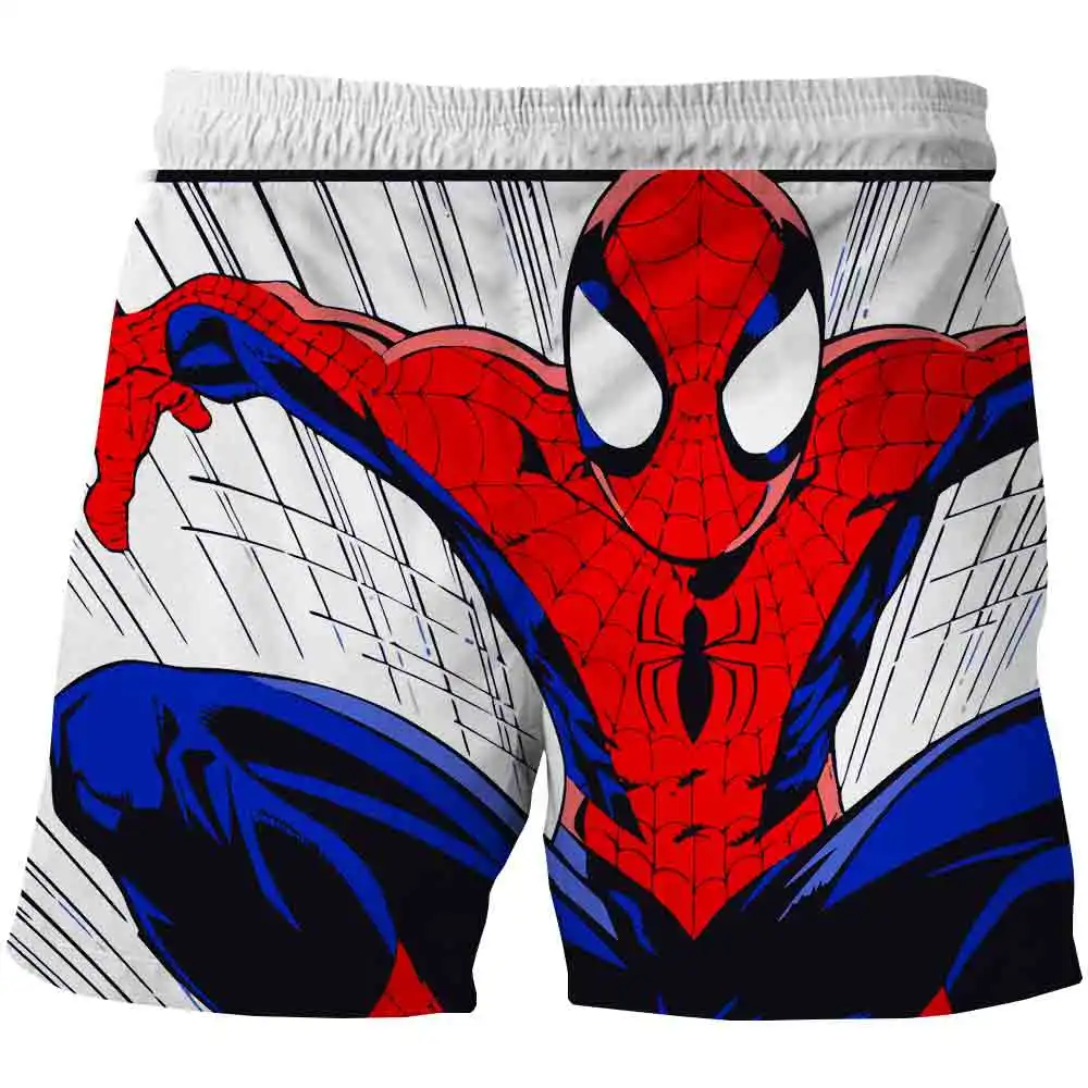 

Шорты Spider-mαn для мальчиков и девочек, летние модные пляжные короткие штаны с рисунком из фильма или аниме, для мальчиков и девочек