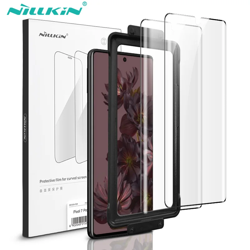 For Google Pixel 7 Pro Film NILLKIN 2 Pcs Impact Resistant Curved Screen Protector For Google Pixel 7 Pro Soft Film With tools