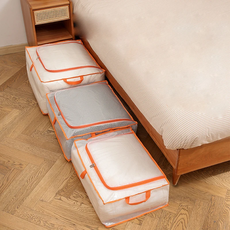 

Large Clear PVC Compression Bag With Zipper Handles Clothing Visual Underbed Storage Folding Clothes Quilt Toys Household Items