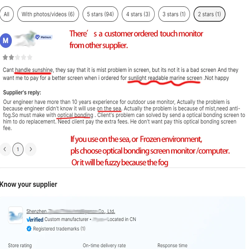 12 1-дюймовый сенсорный экран высокой яркости 300 нит настенное крепление для