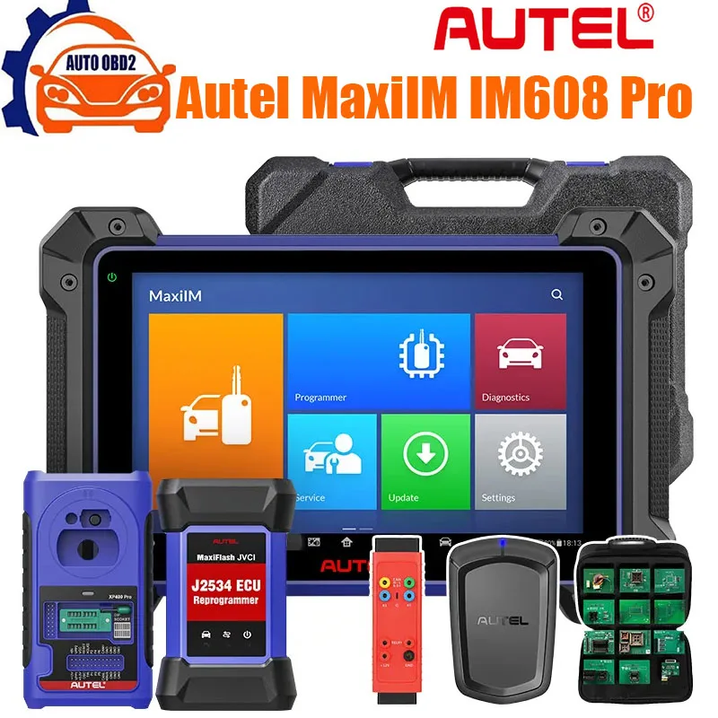 Автомобильный диагностический инструмент Autel MaxiIM IM608 и IM608PRO с программатором ключей XP400 и сканером OBD2, кодирование ЭБУ J2534 (без ограничений IP)
