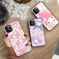 my melody cute cartoon rabbit phone case silicone soft for iphone 13 12 11 pro mini xs max 8 7 plus x 2020 xr cover