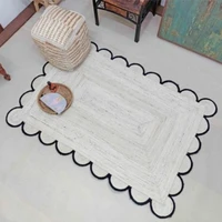 jute scallop rug natural weave 100 floor rug home decor modern area rug decoraci%c3%b3n del piso