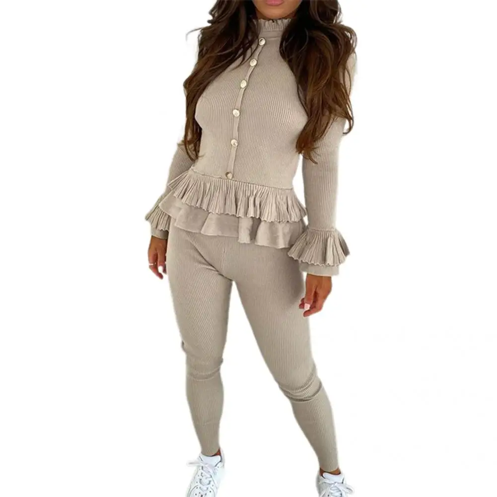 

2 шт./комплект, женский спортивный костюм с оборками на подоле