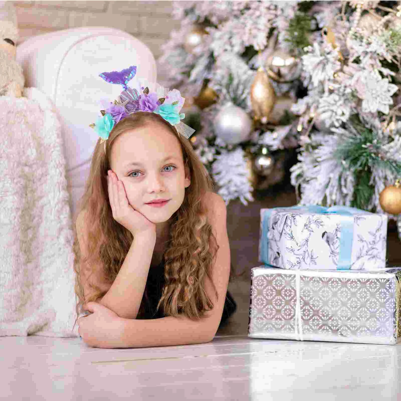 

Accessories Girls Mermaid Headband Decorative Costume Wand Kids Headbands Tail Prop Plastic Cosplay Fairy Student