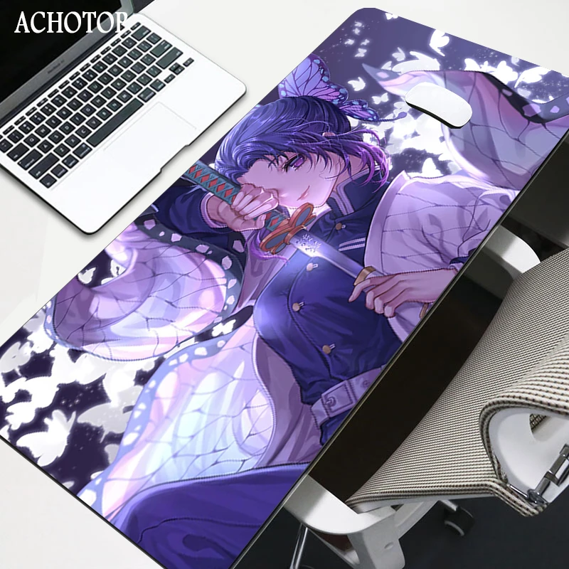 

Japanese Anime Demon Slayer HD Printing XXL Mouse Pad Gamer Accessory Hot Large Computer Lock Edge Keyboard Mat Anime Cartoon