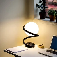 minimalist plug in ring table desk lamp bedroom living room bedside lamp study reading and learning eye protection lamp