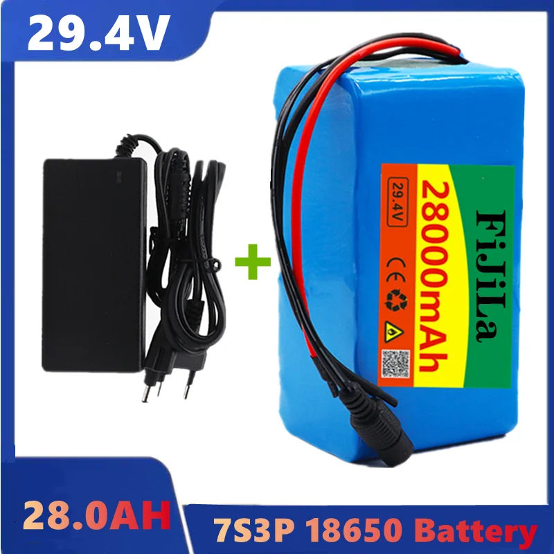 

24V 28Ah 7S3P 18650 Battery 29.4 v 28000mAh BMS Electric Bicycle Moped /Electric/Li ion Battery Pack+29.4V 2A Charger