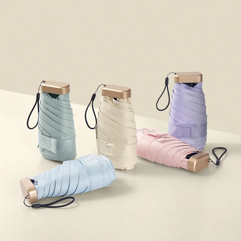 

Карманный мини-зонтик с 6 ребрами, зонтик от дождя и солнца, Женский Мужской портативный зонтик для внутреннего дворика