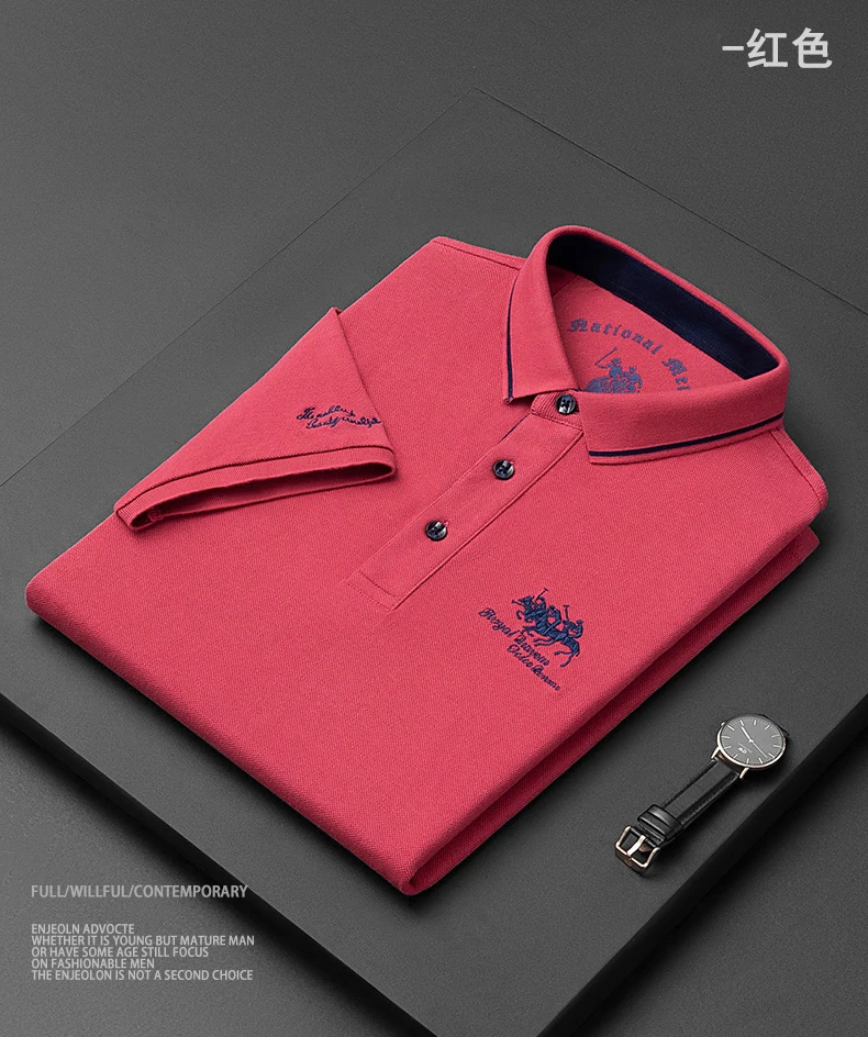 Brand Embroidered Cotton Polo Shirt Men's High-end Luxury Top 2023 Summer Casual Lapel Short Sleeve T-shirt Korean Fashion Men's