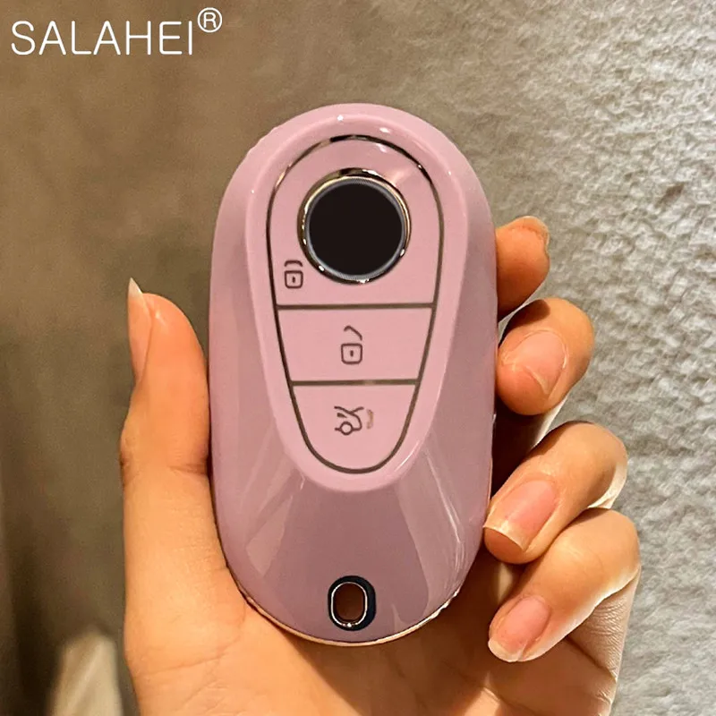 

Soft TPU Electroplated Car Key Case For Benz 2021 C/S Class W223 W206 S350L S400L S450L S500L Keyless Protector Auto Accessories