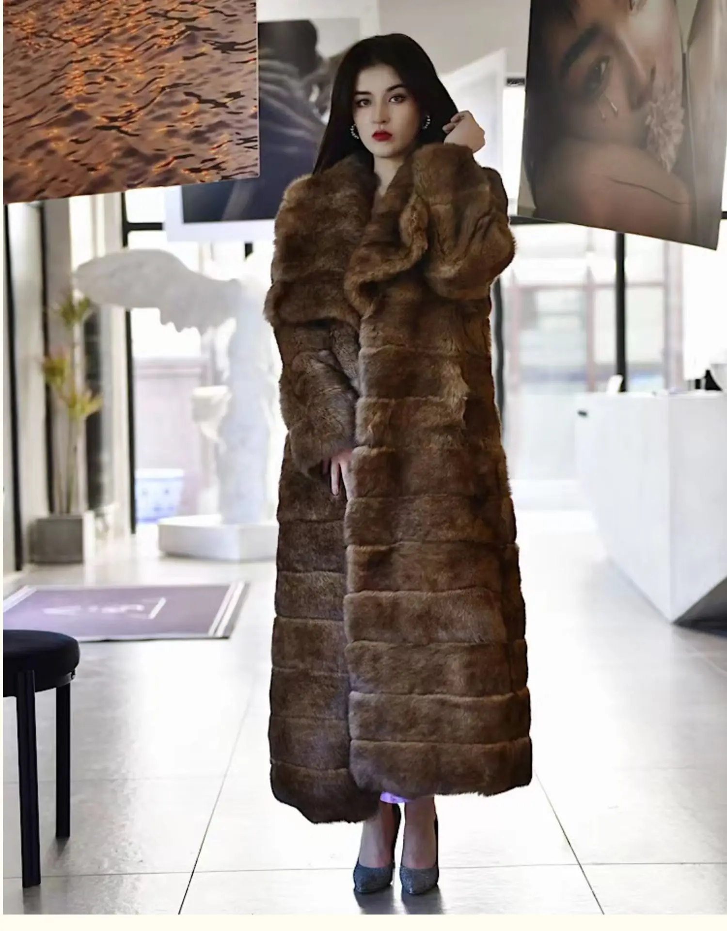 2022 Witner Jacket Women Real Fur Coat Natural Rex Rabbit Fur Chinchilla purple mink craft real rex rabbit fur  Parka