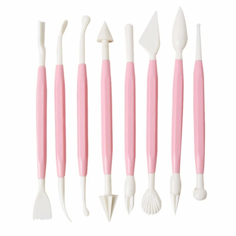 

8pcs/Lot 16 Cake Decorating Patterns Fondant Flower Sugar Craft Modelling Tools Clay Fondant Cake Decorating Tool