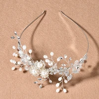 luxury bridal pearl crystal crowns tiaras for women flower hairbands princess wedding engagement hair accessories birthday gift