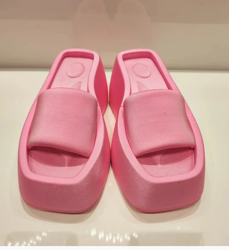 

Women's Canopies Platform Shoes, Square Tip Satin Sandals, Sexy High Heels, Summer Beach Sandals, 2022 New Fashion