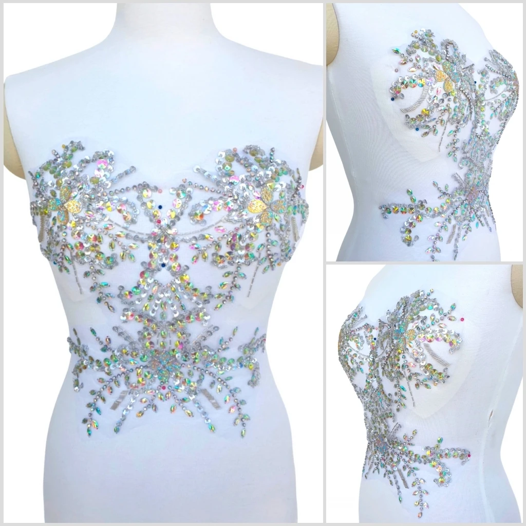 Прозрачная нашивка с блестками размером 34x34 см