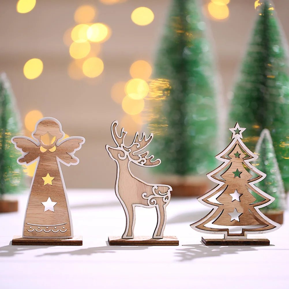 

3pcs Tabletop Christmas Decor Tabletop Christmas Figurine Ornaments Christmas