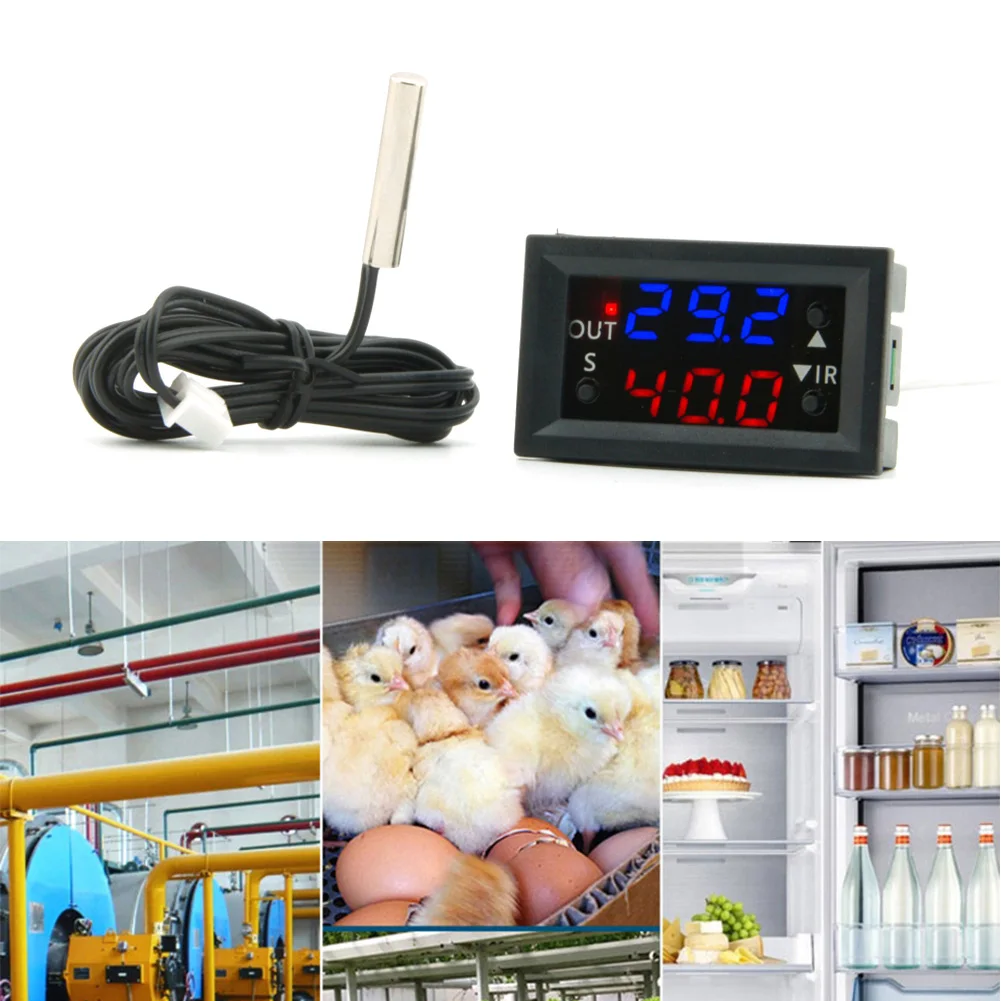 

Digital Humidity Controller Hygrometer Switch DC12V Load Regulator Humidity Sensor Easy to Set up Get Started