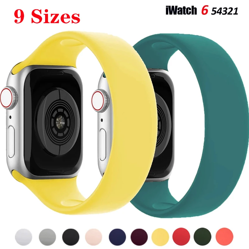 

Solo Loop for Apple Watch Strap 44mm 40mm 45mm 41mm 38mm 42mm Elastic Silicone watchband bracelet iWatch serie 6 5/4/3 SE 7 Band