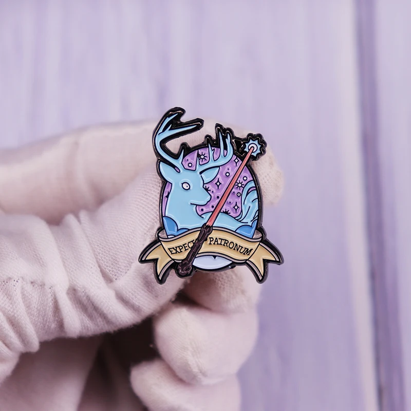 

Expecto Patronum Enamel Pin Magic Wand Classic Movie Brooch H-Potter Wizard World Badge Fashion Witchcraft Fans Collection
