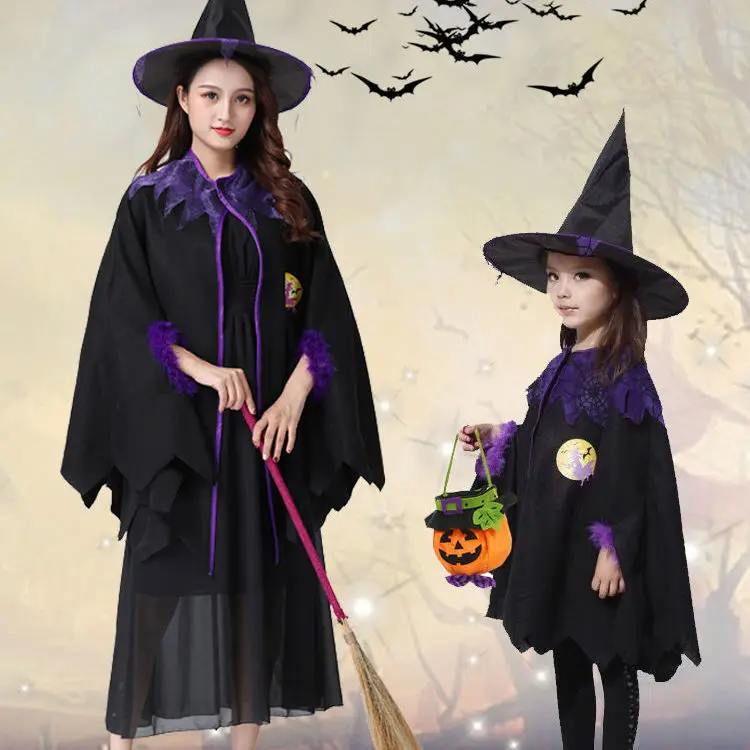 

2023 Halloween Costumes For Kids Disfraz Halloween Para Mujer Cosplay Cloak Witch Role Playing Witch