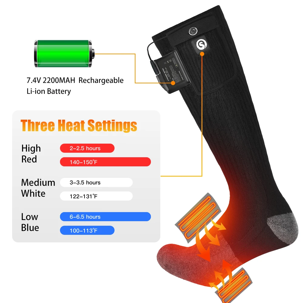 Savior Heat Heat Winter Heated Socks Men Electric Heated Skiing Socks Sports Stocking For Women Warm Feet 2021