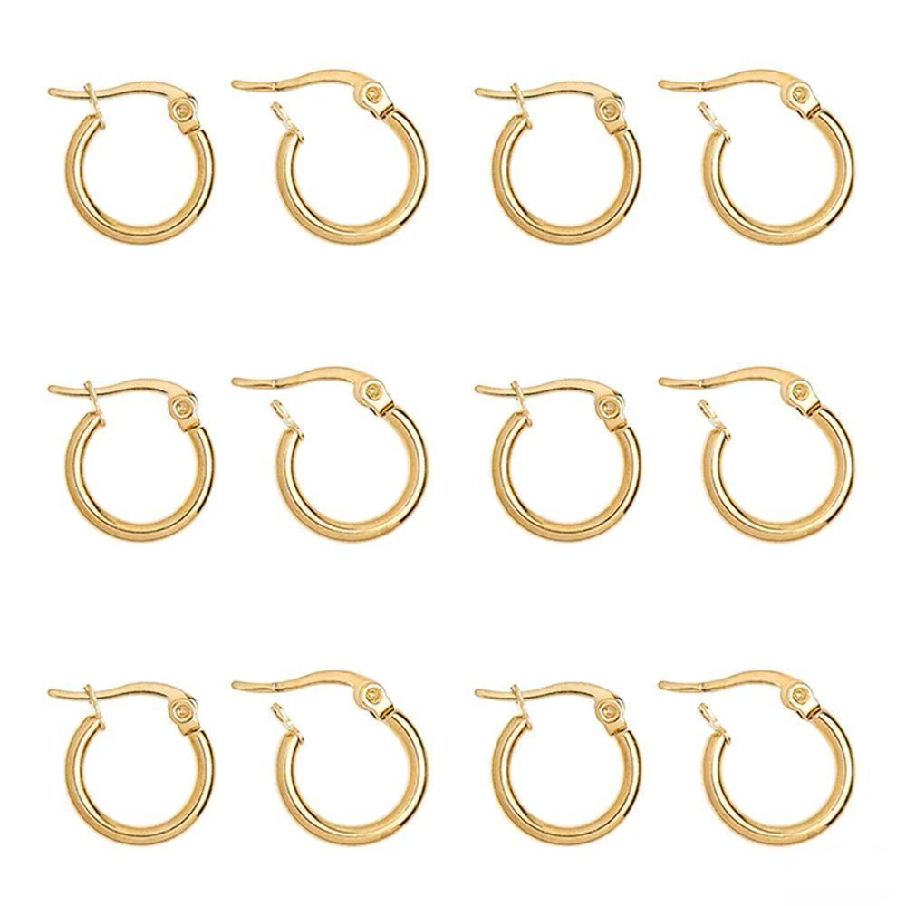 

UNICRAFTALE Golden Hoop Earrings 12PairsHypoallergenic Ring Hoop Stainless Steel Hoop EarringSet Earwires Components for Earring