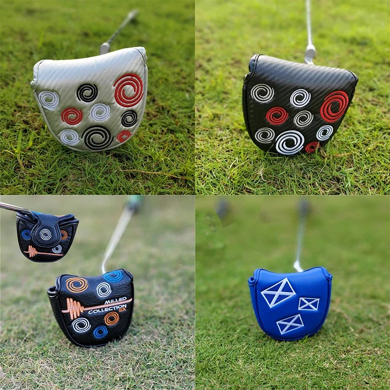 

1Pcs Golf Head Cover Golf Mallet Putter Covers Synthetic Pu Leather Multi Style Color Headcover Magnetic Closure