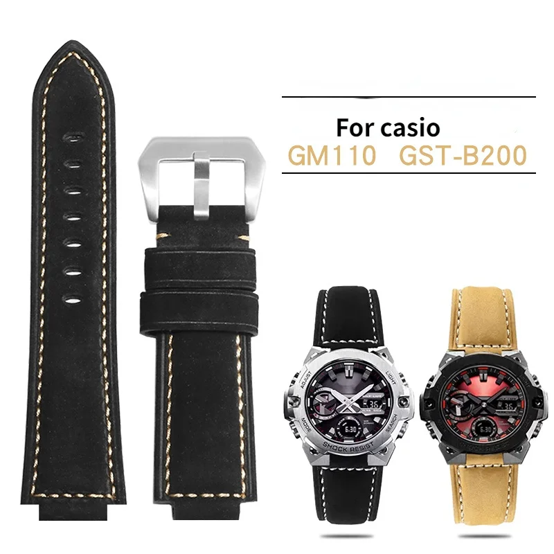 

Сменный ремешок для часов G-SHOCK watch GM110/GM2100/GST-B200, Матовый кожаный ремешок для часов в стиле ретро, ремешок из нержавеющей стали