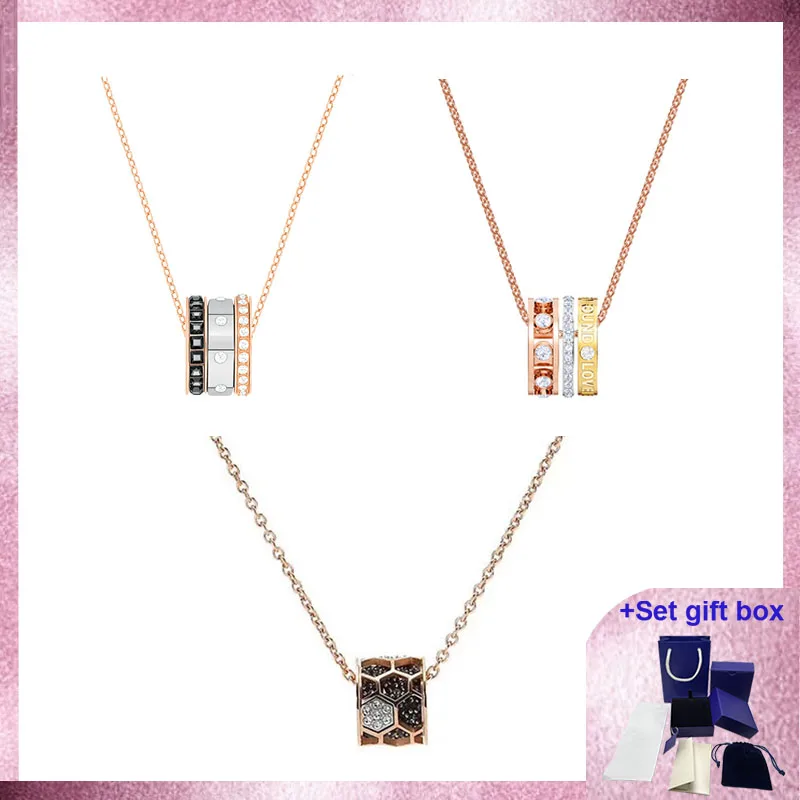 

SWA High Quality Necklace Linosa Pendant, Colorful Design, Mixed and Matched Variety of Plating Exquisite Gift Box Free Shipping