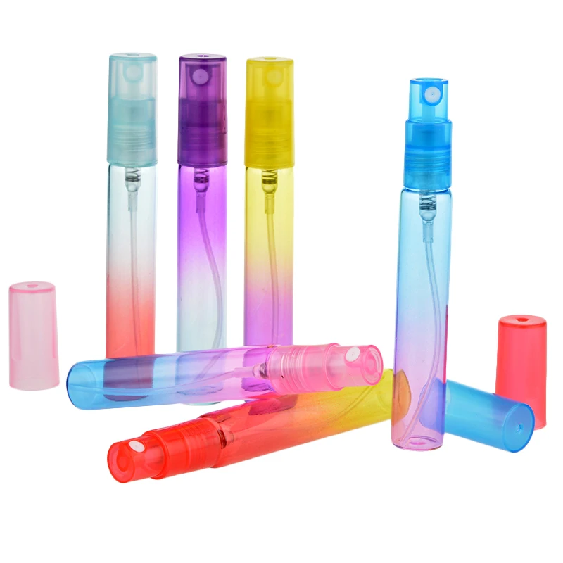 

8ML Mini Portable Colorful Glass Bottle With Atomizer Empty Cosmetic Containers For Travel Liquid Dispenser Bottle