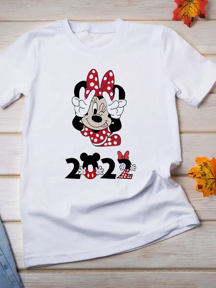 

T Shirt Summer Popular Women White Leisure Funny Minne 2022 Disney Print Cartoon All-Match Disney Brand T-Shirt Modern Female