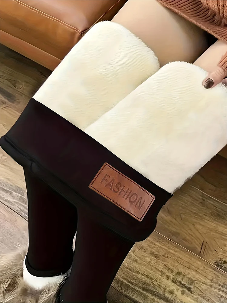 Женские обтягивающие брюки на флисовой подкладке с эластичной резинкой талии до