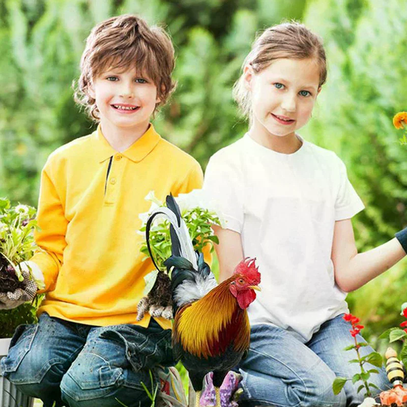 Фото Садовая статуя петуха, скульптура курицы для украшения двора, устойчивая к непогоде фигурка курицы для патио, заднего двора, дома, уличного декора №3