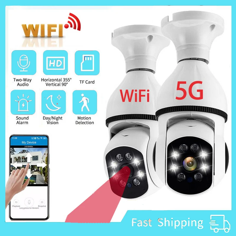 

5G WiFi Camera PTZ IP Camera Full Color Night Vision Surveillance Cameras AI Human Detect 4X Digital Zoom Home CCTV Security Cam