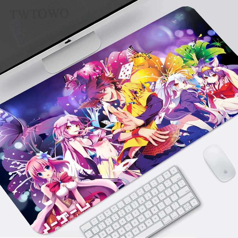 

No Game No Life Mouse Pad Gamer XL Custom HD Large Home Mousepad XXL keyboard pad Desk Mats Anti Slip Soft Office PC Mice Pad