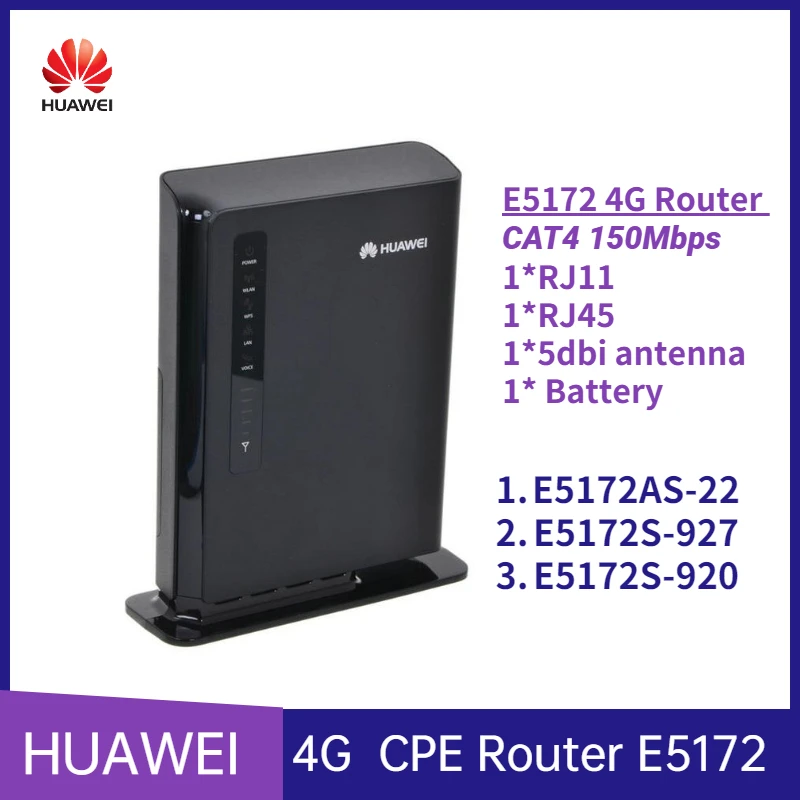

Разблокированный роутер для Sim-карты HUAWEI E5172 4G CAT4 150 Мбит/с E5172AS-22 LTE CPE