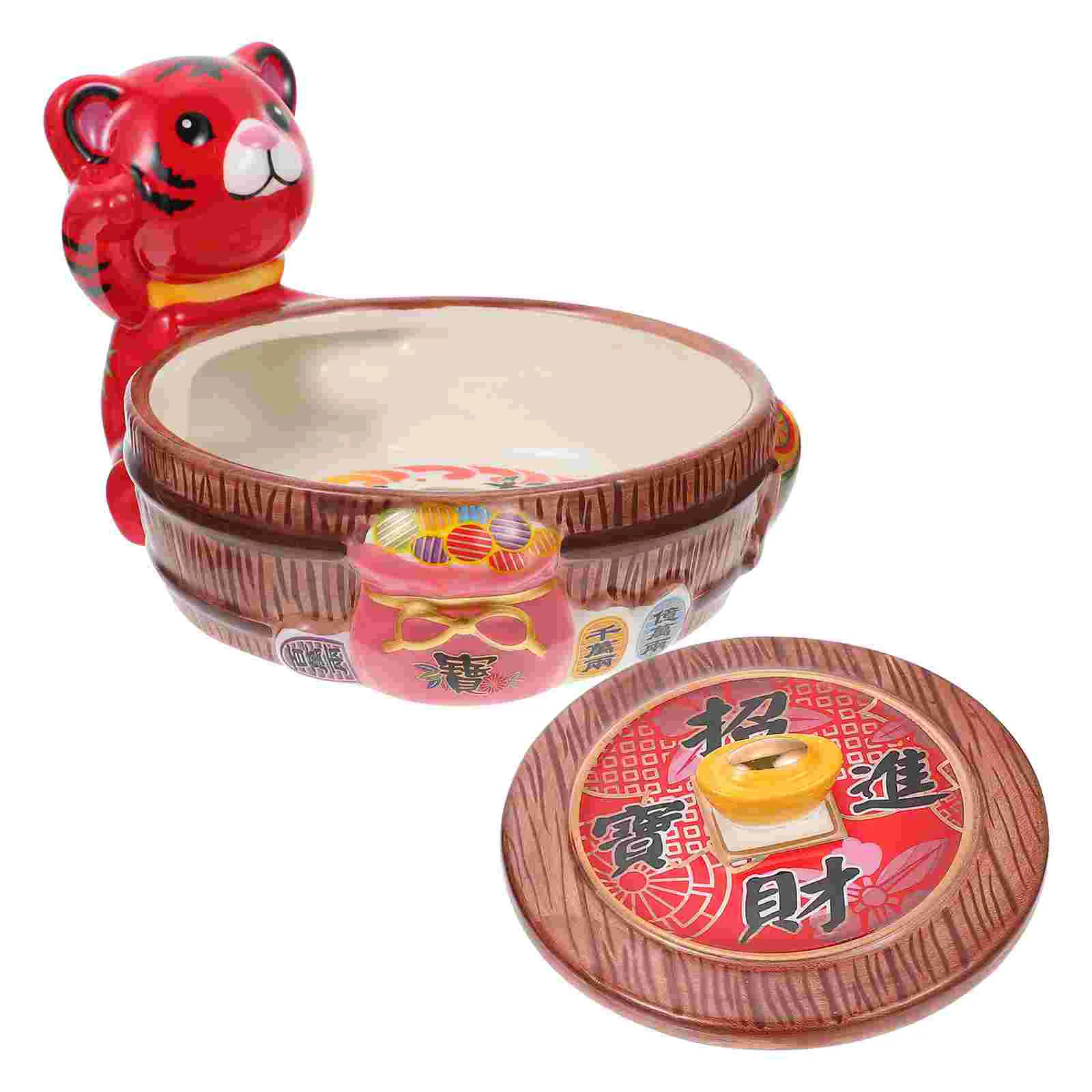 

Retro Tiger Ashtray with Lid Chinese Style Ashtray Desktop Tiger Ornament for Office