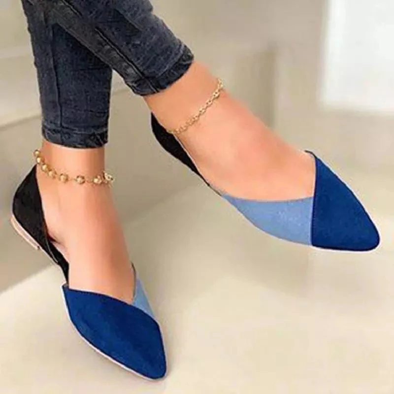 Autumn Women's Casual Fashion Flat Sandalias Mixed Color Pointed Non-slip Ladies Office Outdoor Light Sandals Women Flat Shoes