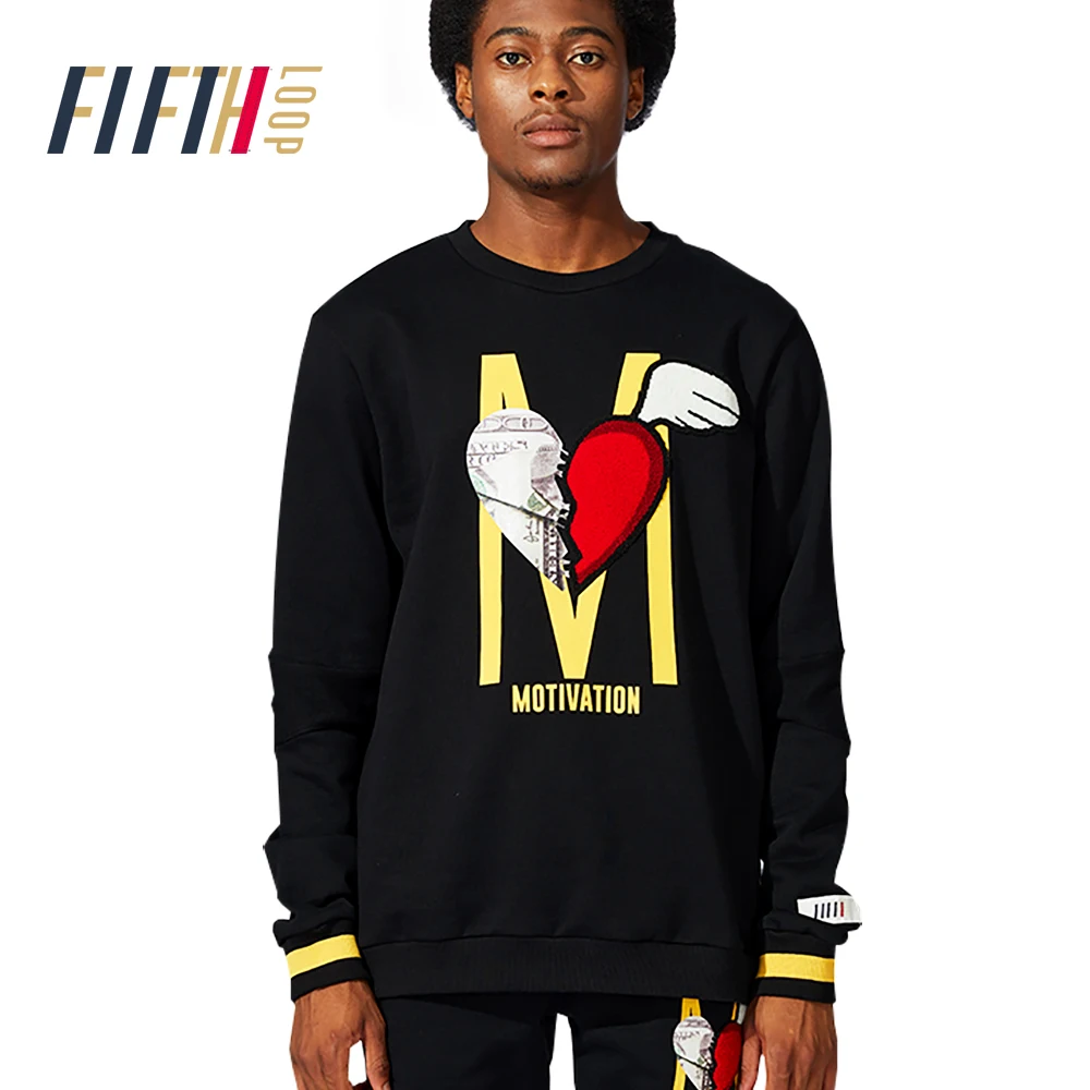 FIFTH LOOP Men's Sweatshirts For Spring Autumn Winter Hip Hop Fashion Style Pullovers y2k EMBROIDERY Male's Sportswear