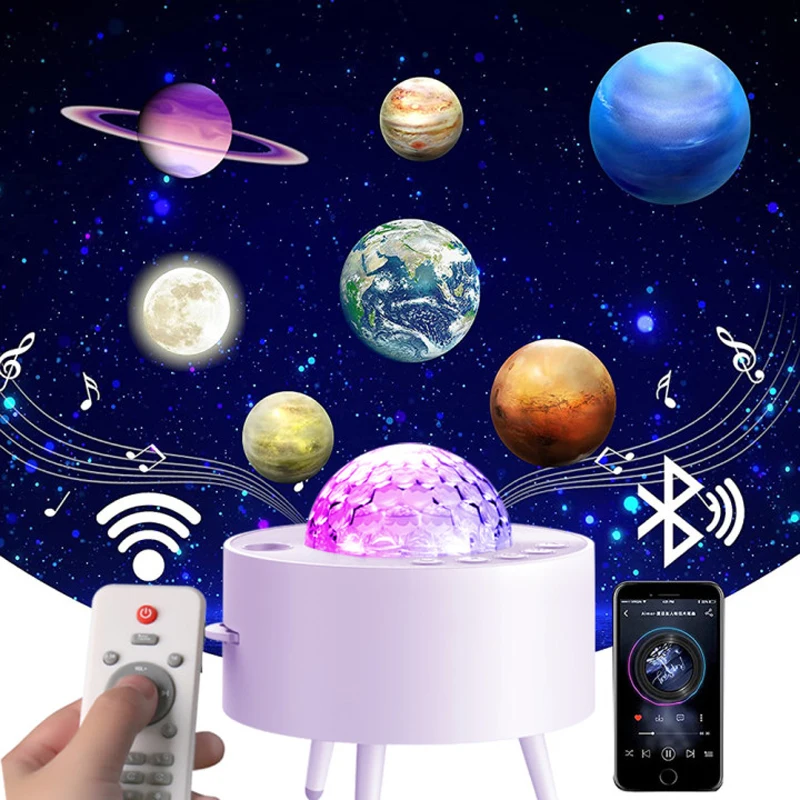

LED Galaxy Projector Ocean Wave LED Night Light Music USB Nebula Lamp Starry Sky Galaxy Light Decor For kids Bedroom Lamp