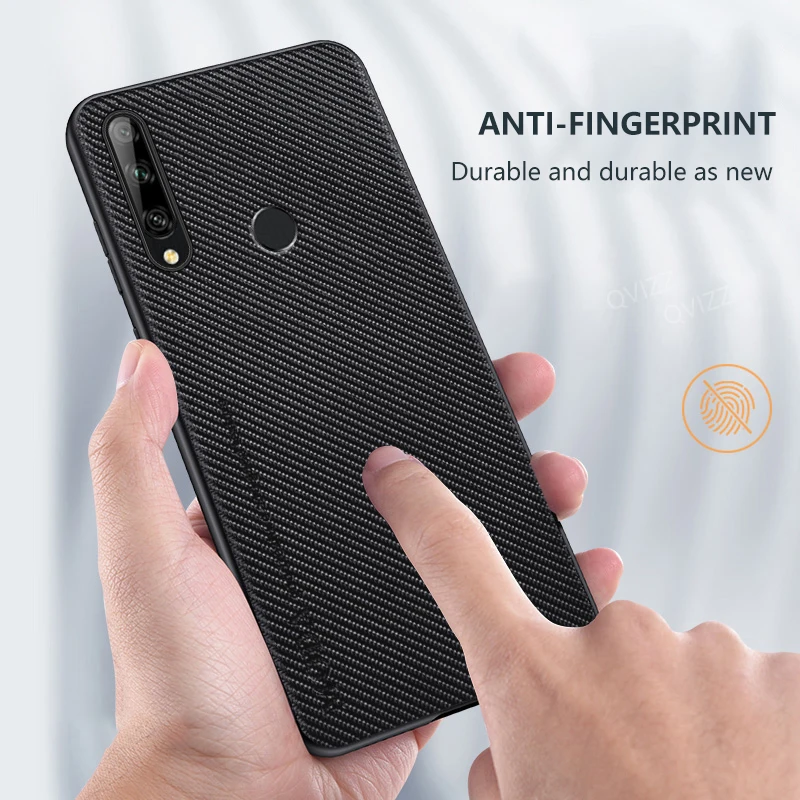 Luxury Leather Case for Huawei P Smart Z PSmartZ STK-LX1 Carbon Fiber Armor Shockproof Soft Edges Phone Cover HuaweiPSmartZ