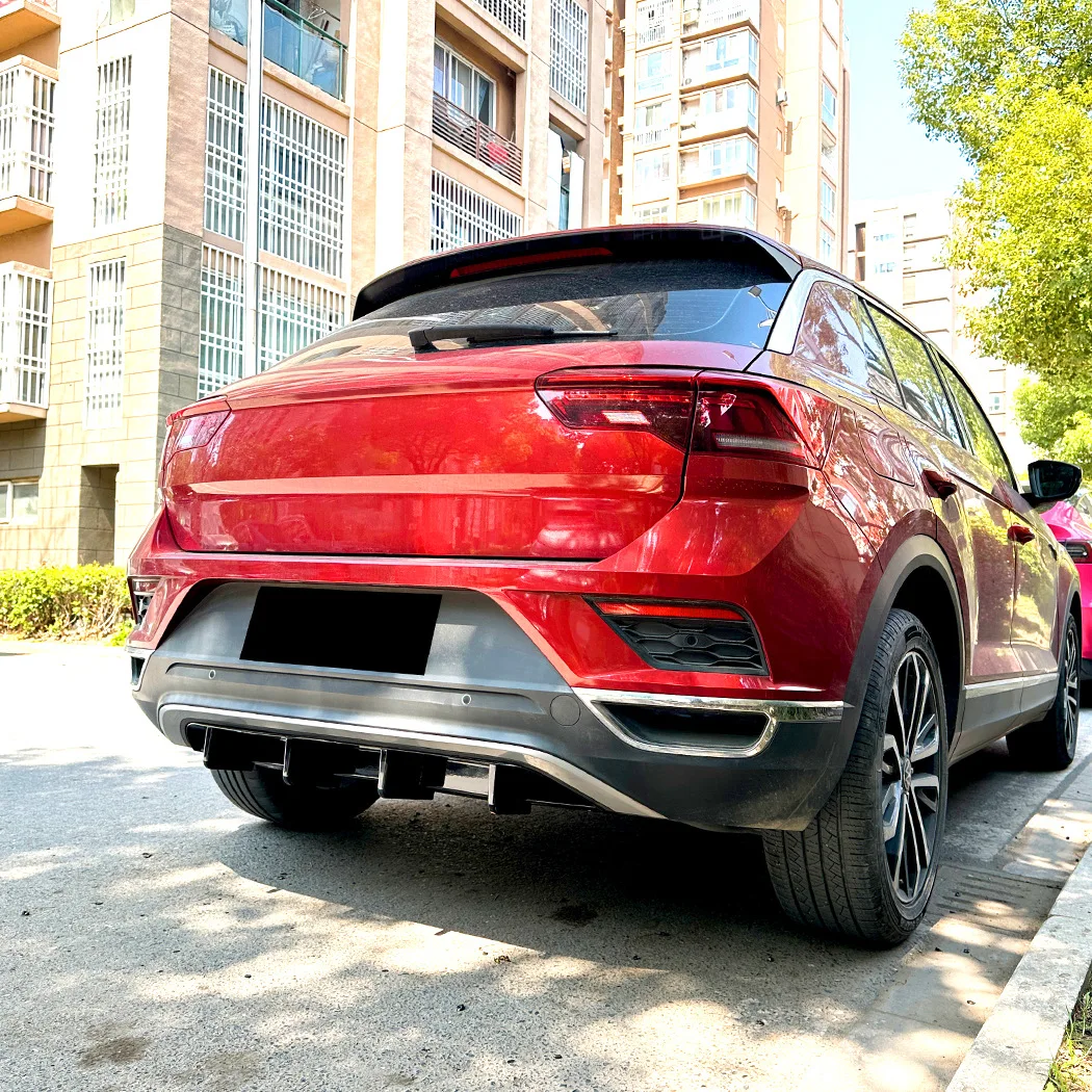 Фото Для Volkswagen T-Roc Standard Edition 2018-2022: задний бампер, диффузор, сплиттер, спойлер, накладки на задний бампер в стиле Maxton №3