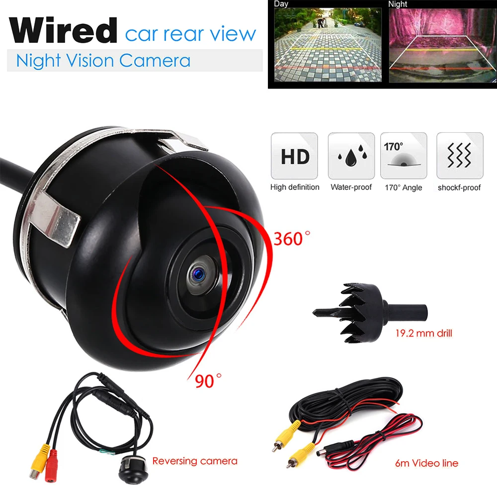 Car camera Waterproof 120 -140 Wide Angle Night Vision Car Rearview Camera PC1089 Sensor night vision camera