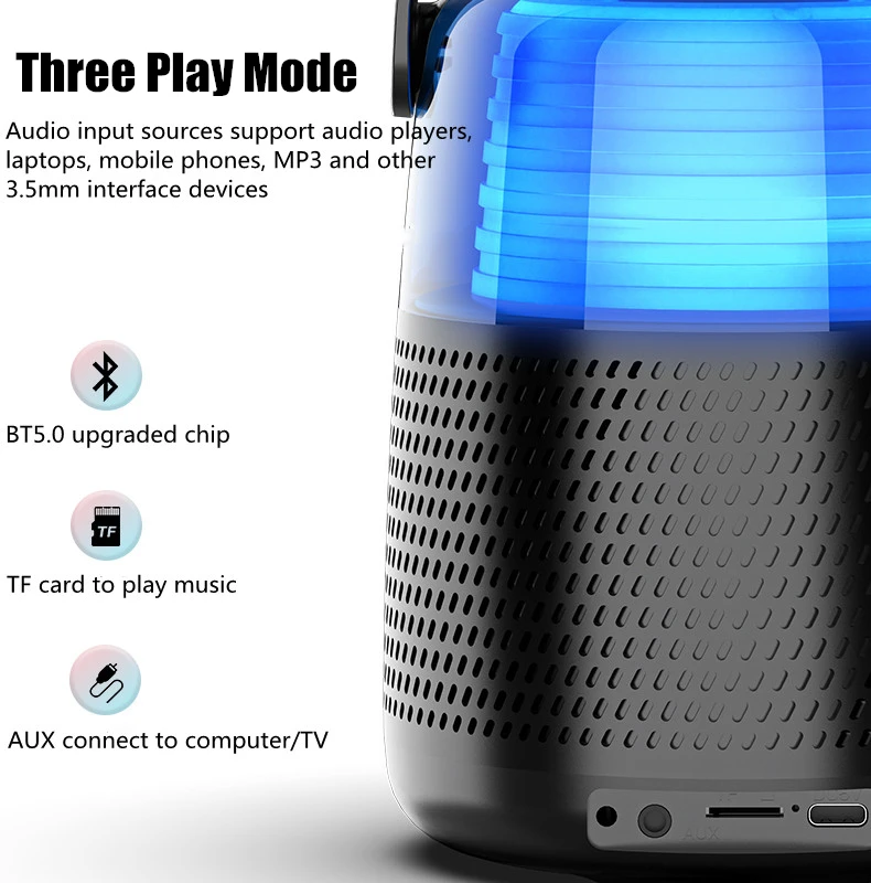 Беспроводной Bluetooth портативный динамик для караоке ручной Многофункциональный