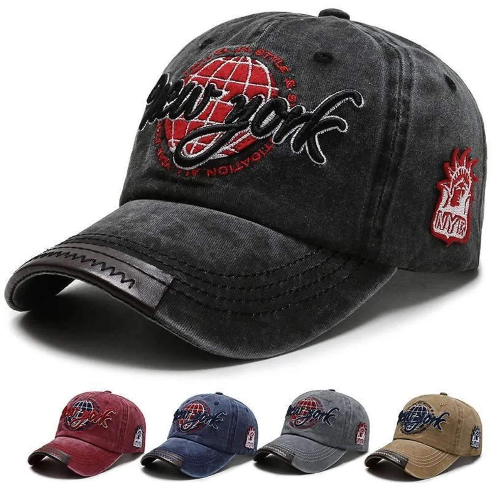 

Sun Visor Baseball Cap New breathable Washed Cotton Trucker Cap Adjustable Retro-style Embroidered Hat Fishing