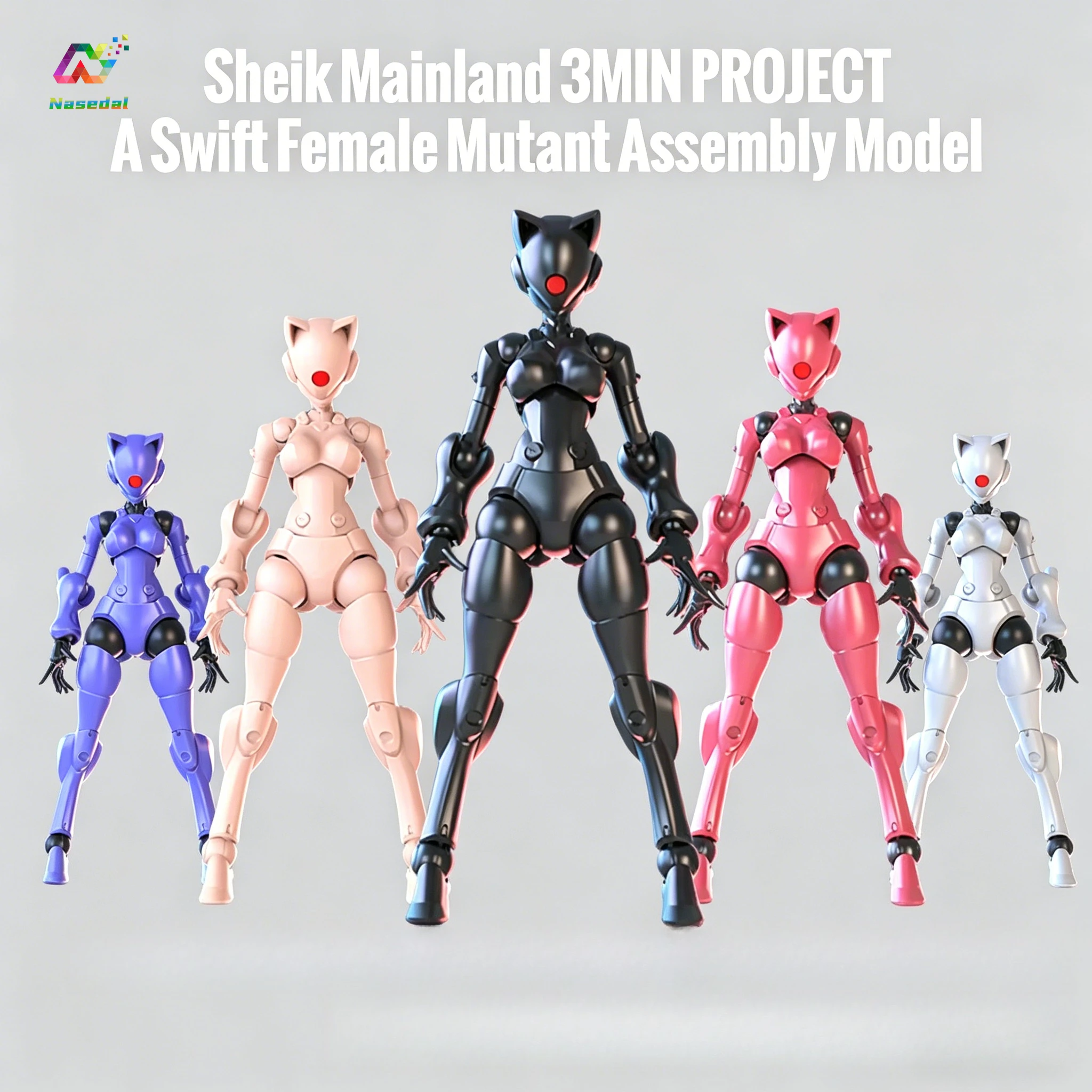 Фото Коллекционная модель SHEIK MAINLAND 3MIN PROJECT: Суперподвижная фигурка Swift Female Mutant, 3,75 дюйма, высокая детализация, для самостоятельной сборки №4